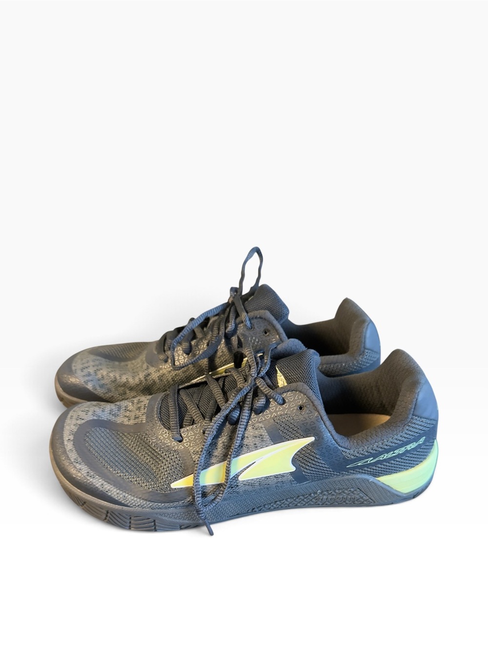 Altra Men's Navy Gray Trail Running Shoes with Neon Yellow Accent